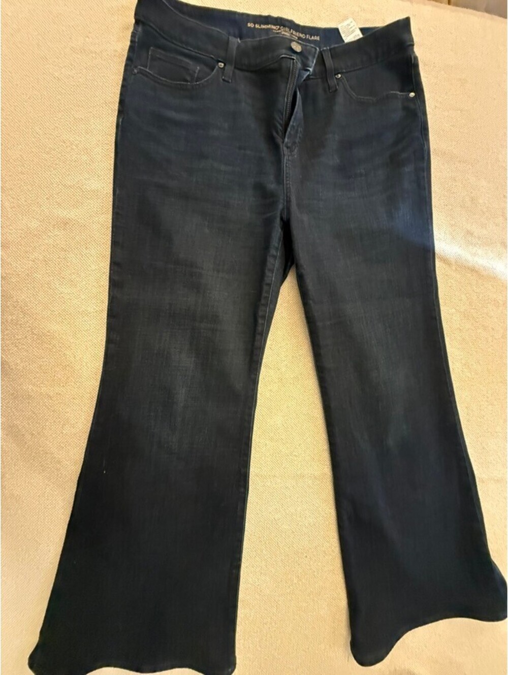 Chico's So Slimming Girlfriend Flare Jeans Size 12R Dark